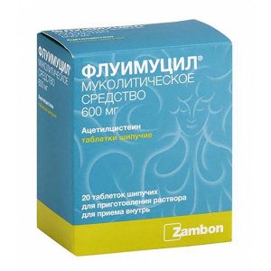 Купить  Флуимуцил таблетки шип 600мг №20