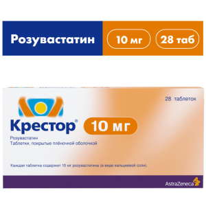 Купить  Крестор таб ппо 10мг №28