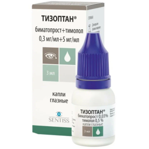 Купить  Тизоптан капли глазн 0,3мг+5мг 3мл №1