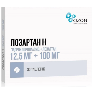 Лозартан Н таб ппо 12,5мг+100мг №90