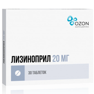 Купить  Лизиноприл таб 20мг №30