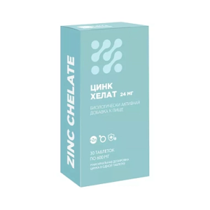 Купить  Цинк Хелат 24 мг 30 шт таблетки