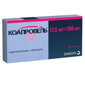 Купить  Коапровель таб ппо 12.5 мг+300 мг №28