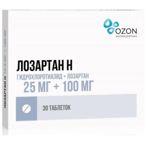 Лозартан Н таб ппо 25мг+100мг №30