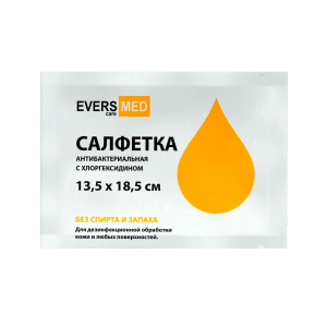 Купить  Evers Med салфетка 135 мм х 185 мм 1 шт антибактериальная с хлоргексидином
