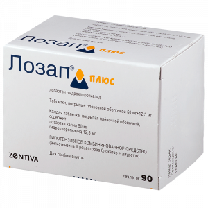 Купить  Лозап Плюс таб ппо 12.5 мг+50 мг №90