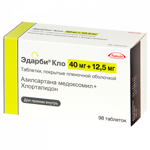 Купить  Эдарби Кло таб ппо 40мг+12,5мг №98