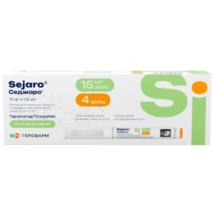 Купить  Седжаро 15 мг/доза 2,4 мл 1 шт раствор для подкожного введения шприц-ручка + 4 шт иглы