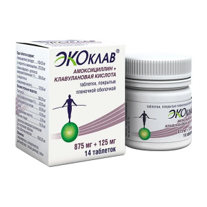 Купить  Экоклав таб ппо 875мг+125мг №14