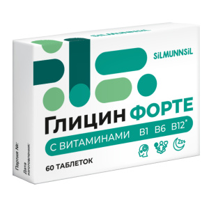 Купить  Глицин Форте с витаминами В1 В6 В12 60 шт таблетки