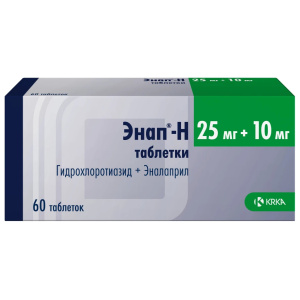 Купить  Энап-Н таб 25мг+10мг №60